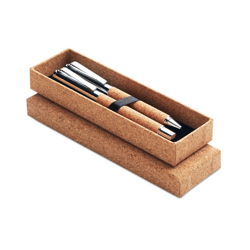 QUERCUS - Set pixuri în cutie de plută MO9678-40, Wood QUERCUS - Set pixuri în cutie de plută MO9678-40, Wood