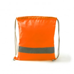 LABUR. Geantă cu șnur cu bandă de vizibilitate ridicată, din poliester 210D - MO7184, FLUOR ORANGE