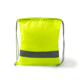 LABUR. Geantă cu șnur cu bandă de vizibilitate ridicată, din poliester 210D - MO7184, FLUOR YELLOW