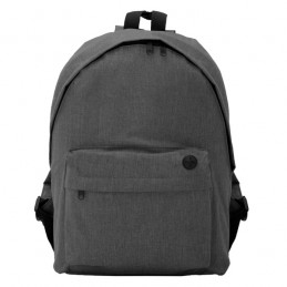 TEROS. Rucsac clasic din poliester 300D cu design din țesătură - BO7145, HEATHER BLACK