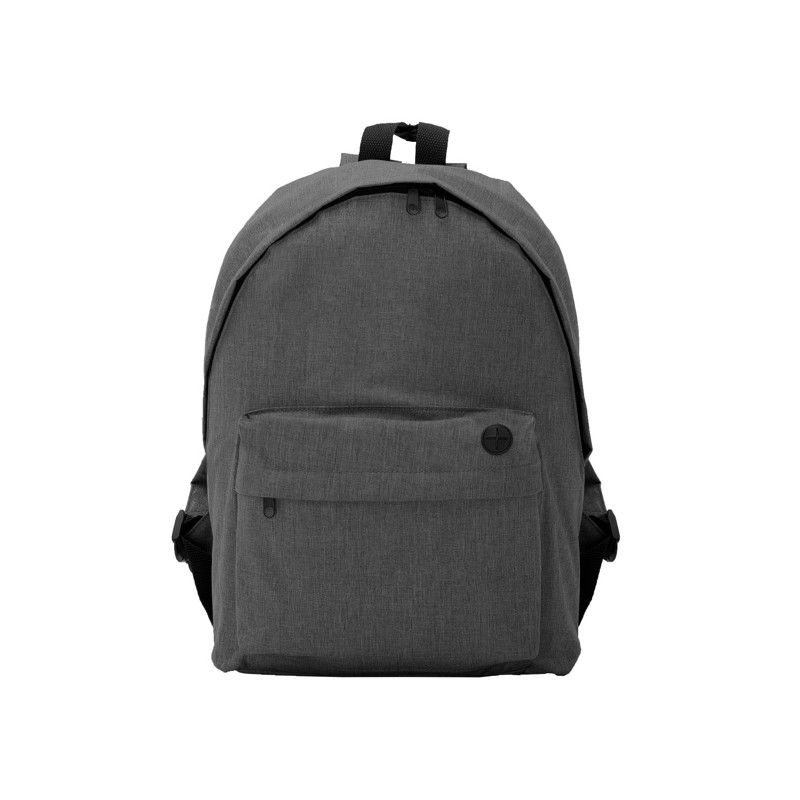 TEROS. Rucsac clasic din poliester 300D cu design din țesătură - BO7145, HEATHER BLACK