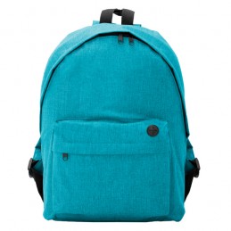 TEROS. Rucsac clasic din poliester 300D cu design din țesătură - BO7145, HEATHER TURQUOISE