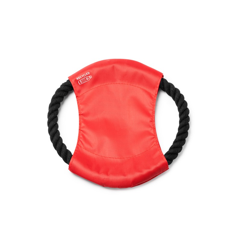 DEMAK. Frisbee pentru animale de companie cu țesătură centrală din polietilen tereftalat și bandă din bumbac - AN1025, RED