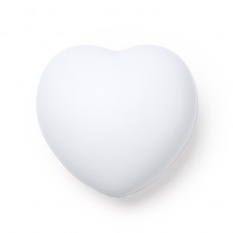 BIKU. Minge anti-stres în formă de inimă, de culoare solidă, din poliuretan - SB1229, WHITE