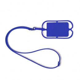 DALVIK. Șnur din silicon cu suport pentru telefoane mobile sau carduri, sistem de reglare și carabină - LY7046, ROYAL BLUE