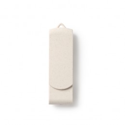 KINOX. Stick de memorie USB cu structură principală și clemă pivotantă din fibră de grâu - US4193, BEIGE