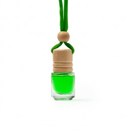 RINDAL. Deodorant încăpere într-un recipient de sticlă cu capac din lemn și cordon reglabil - AM1316, FERN GREEN