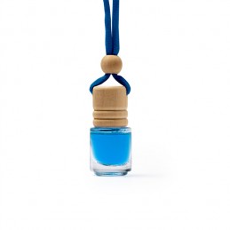 RINDAL. Deodorant încăpere într-un recipient de sticlă cu capac din lemn și cordon reglabil - AM1316, ROYAL BLUE