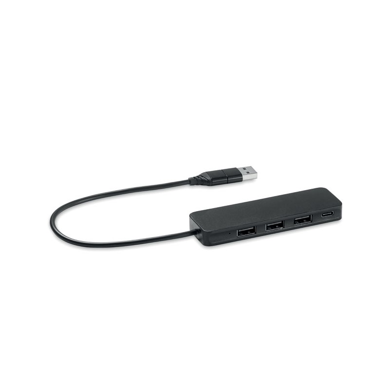 HUBBIE - Hub USB-C cu 4 porturi USB     MO6811-03, Black