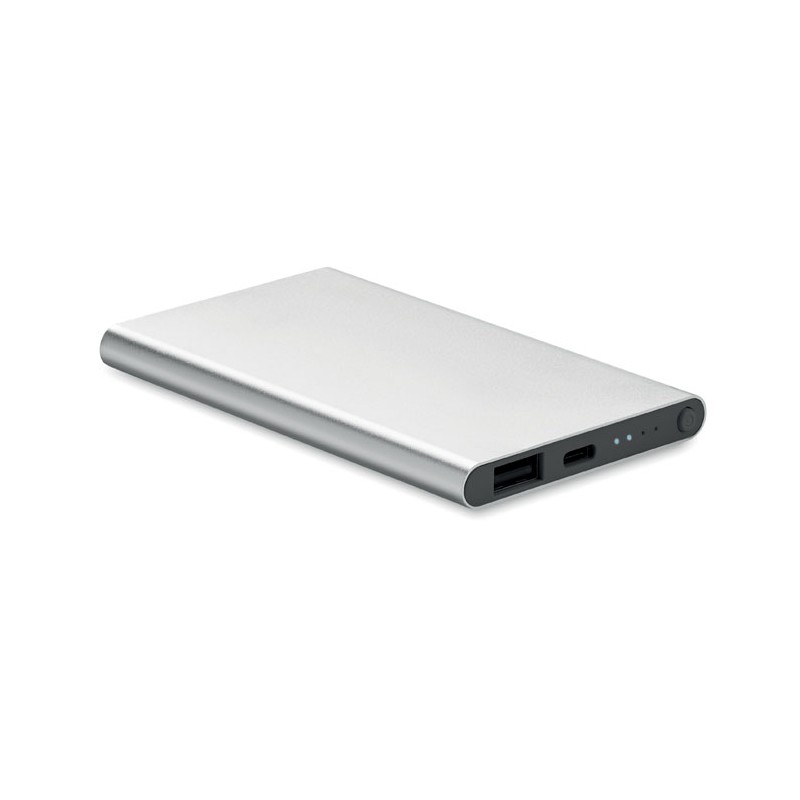 POWERFLAT C - Powerbank de 4000 mAh tip C    MO6825-16, Dull silver