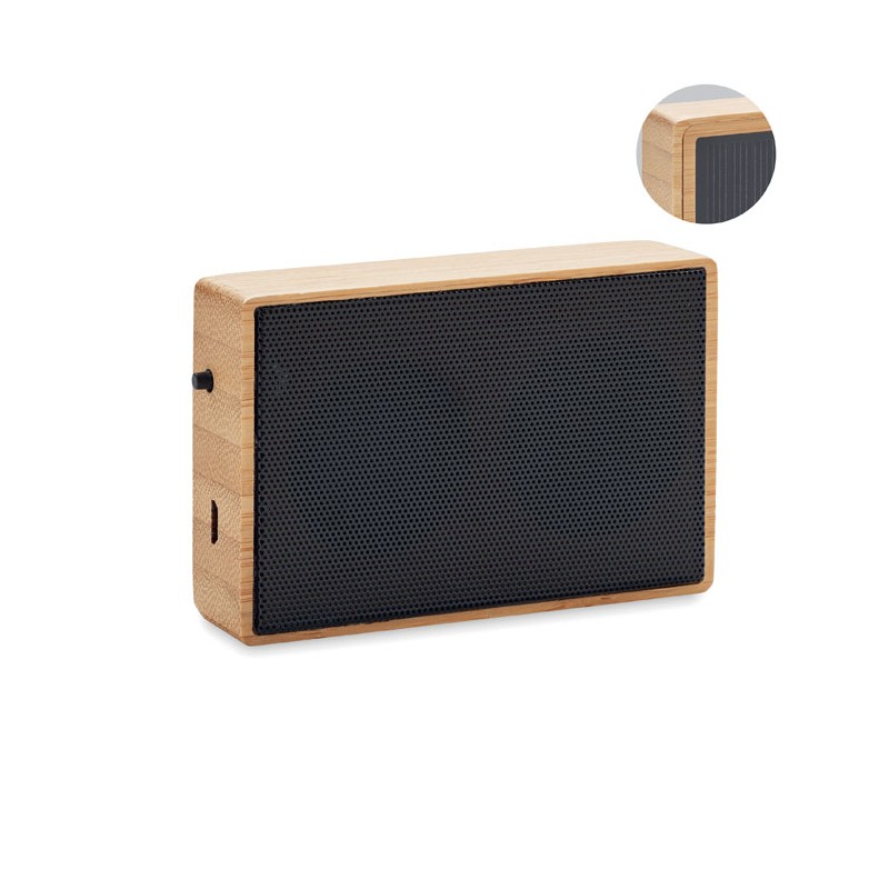 SOLAE - Boxă solară wireless, bambus   MO6838-40, Wood