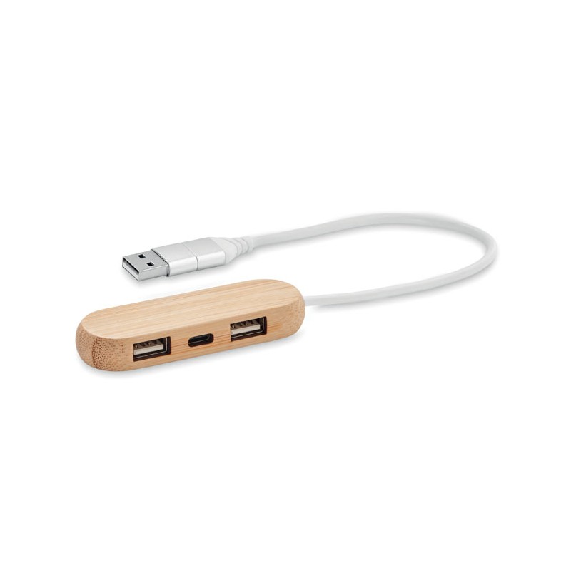 VINA C - Hub USB dual cu 3 porturi      MO6848-40, Wood