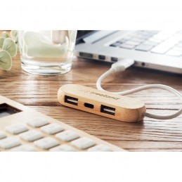 VINA C - Hub USB dual cu 3 porturi      MO6848-40, Wood