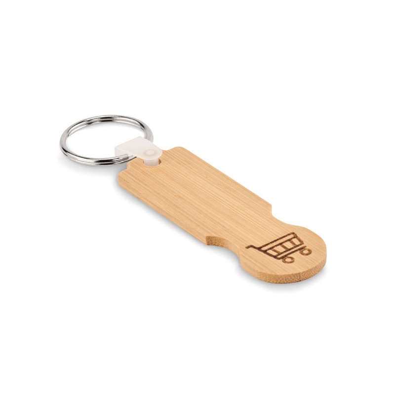 COMPRAS - Breloc de bambus cu moneda MO6797-40, Wood COMPRAS - Breloc de bambus cu moneda MO6797-40, Wood