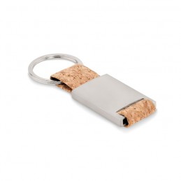 TECH CORK - Breloc metalic  cu chingă din plută     MO6733-13, Beige