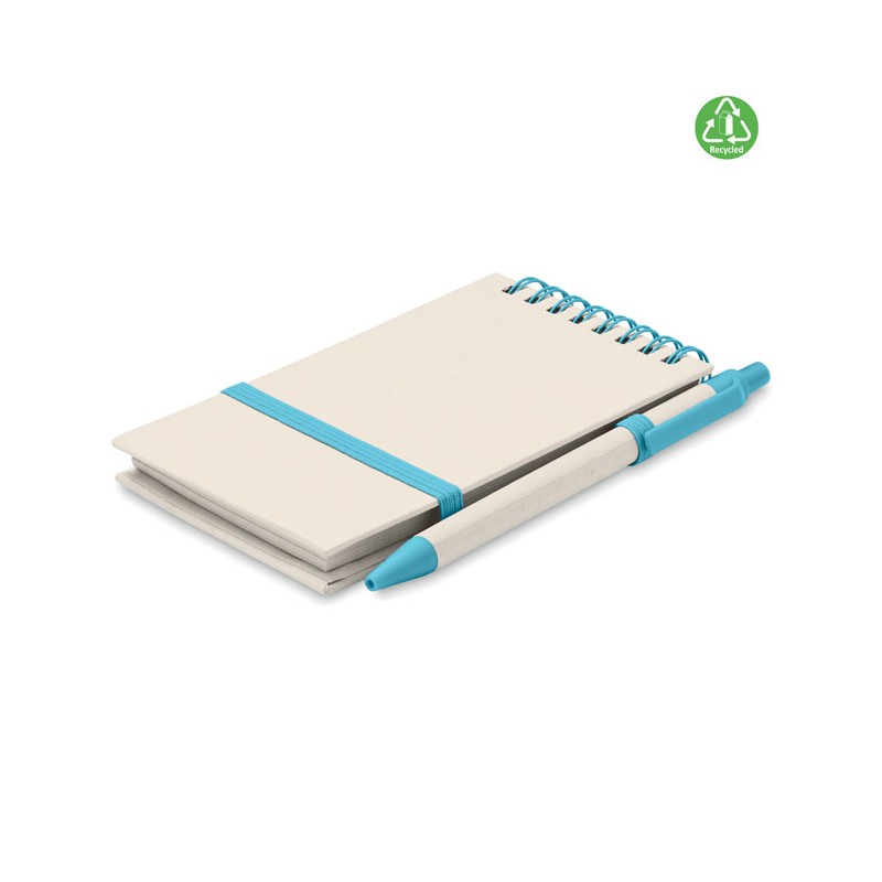 MITO SET - Notes A6 din carton reciclat   MO6837-12, Turquoise