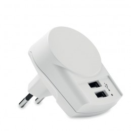 EURO USB CHARGER 2XA - Adaptor USB Skross Euro(2xA)   MO6882-06, White