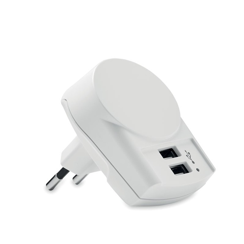 EURO USB CHARGER 2XA - Adaptor USB Skross Euro(2xA)   MO6882-06, White