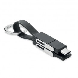 KEY C - Breloc cu cablu 4 în 1         MO6820-03, Black