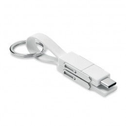 KEY C - Breloc cu cablu 4 în 1         MO6820-06, White