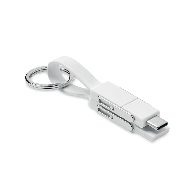 KEY C - Breloc cu cablu 4 în 1 MO6820-06, White KEY C - Breloc cu cablu 4 în 1 MO6820-06, White