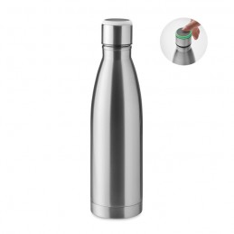 DEREO - Sticlă cu perete dublu 500 ml cu memento de hidratare MO6856-16, Dull silver