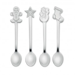 CHIP SET, Set de 4 linguri de ceai de CrăCX1533-16 - Dull silver