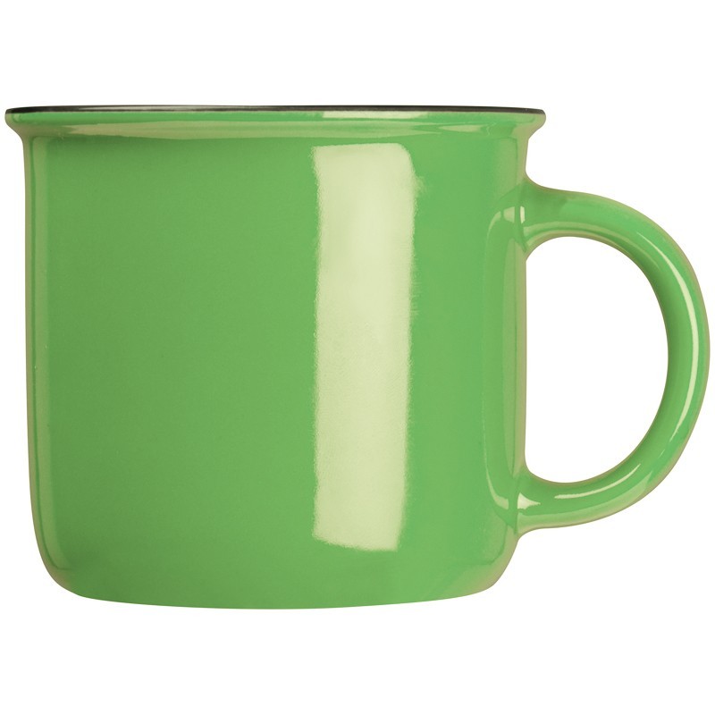 Cană ceramică RETRO, 350ml - 8084309, Green