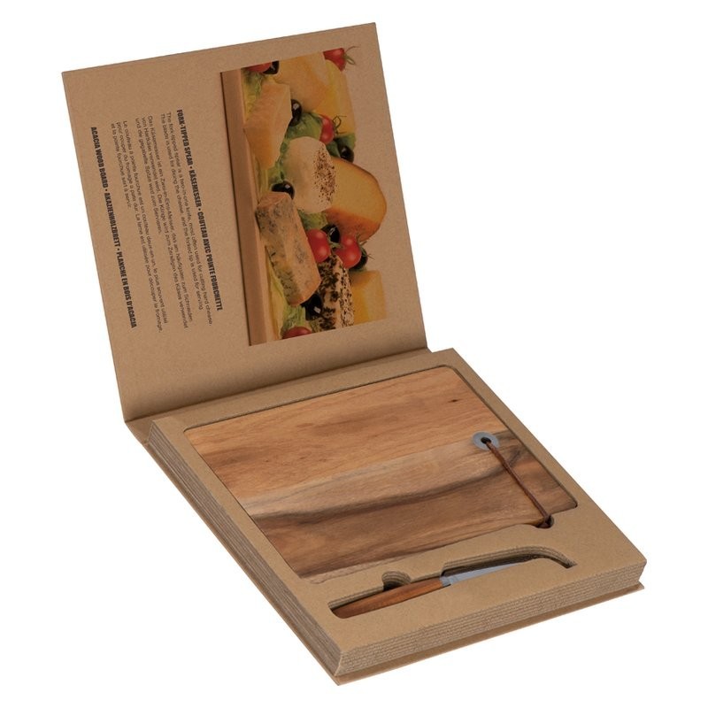 Placă lemn cu un cuţit caşcaval - 8083601, Brown