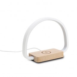 HARBOUR wireless charger with lamp, beige - R50163.13