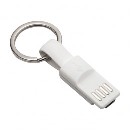HOOK UP key ring with USB,  white - R50176.06