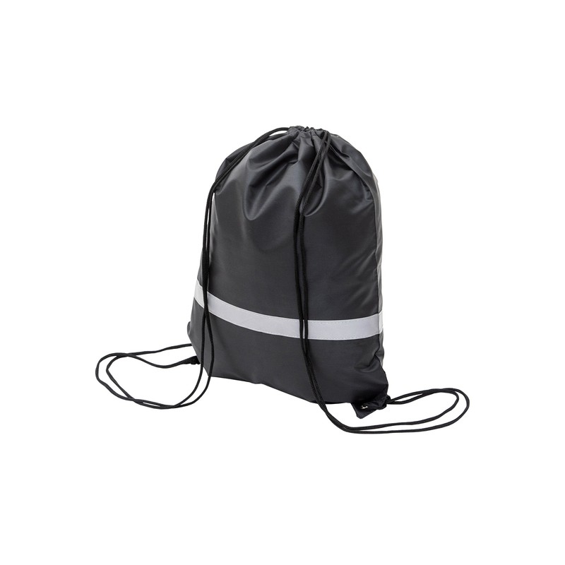 PROMO REFLECT retractable backpack with reflective strap, black - R08696.02