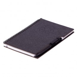 TELDE eco notebook with lined pages and pen, black - R64246.02