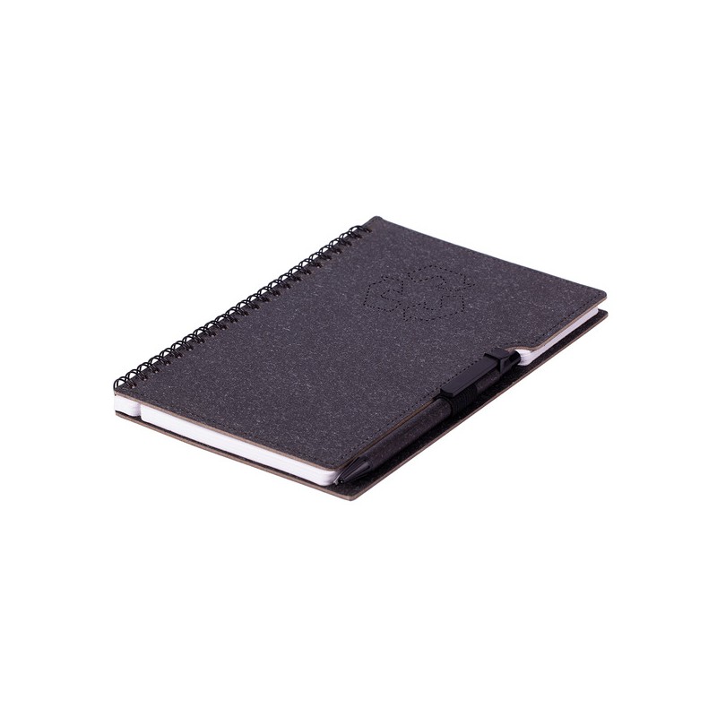 TELDE eco notebook with lined pages and pen, black - R64246.02 TELDE eco notebook with lined pages and pen, black - R64246.02