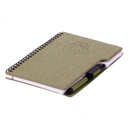 TELDE eco notebook with lined pages and pen, green - R64246.05