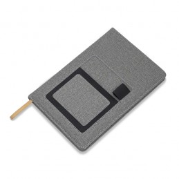 IRUN lined notepad with pocket, grey - R64265.21
