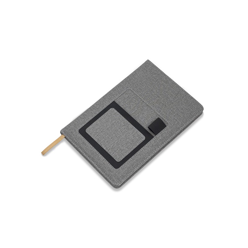 IRUN lined notepad with pocket, grey - R64265.21 IRUN lined notepad with pocket, grey - R64265.21