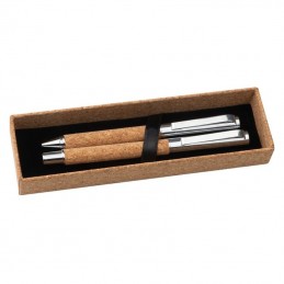 Set de scris metal/plută - 1147401, Brown