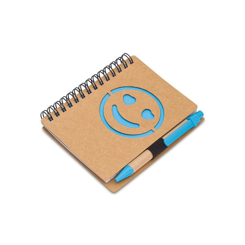 SMILE notebook and pen set, light blue - R64269.28