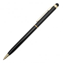 TOUCH TIP GOLD aluminum ballpoint pen with stylus, black - R73409.02