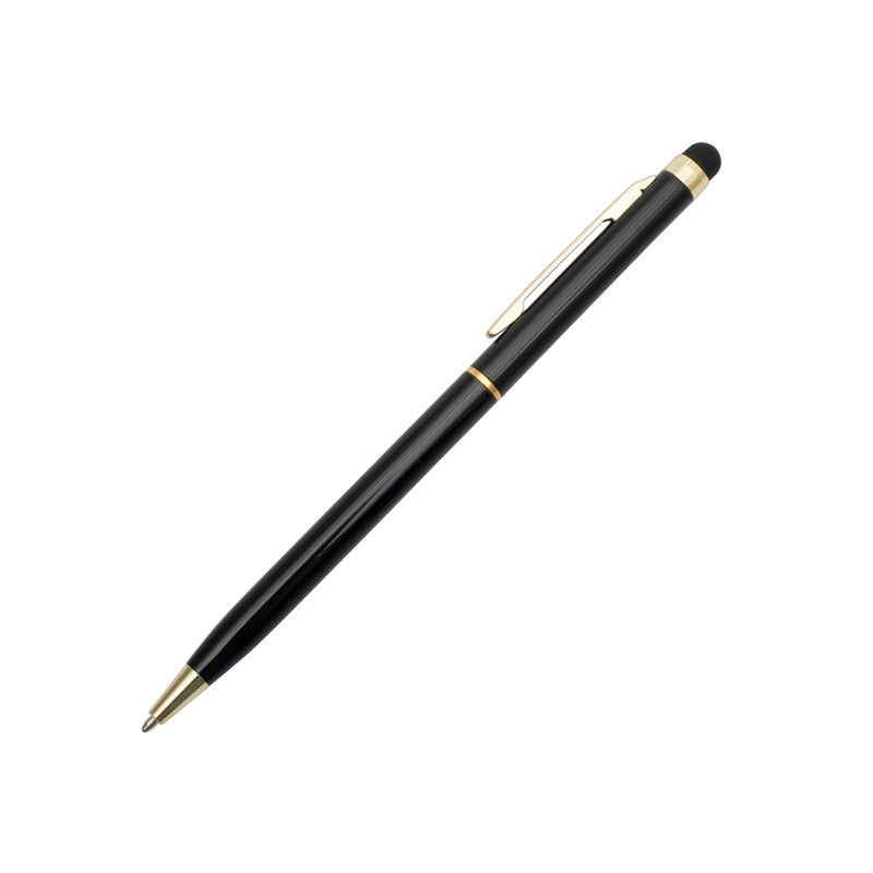 TOUCH TIP GOLD aluminum ballpoint pen with stylus, black - R73409.02