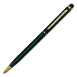 TOUCH TIP GOLD aluminum ballpoint pen with stylus, dark green - R73409.51