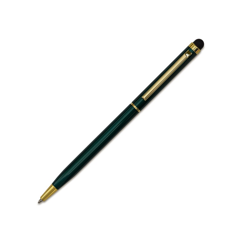 TOUCH TIP GOLD aluminum ballpoint pen with stylus, dark green - R73409.51