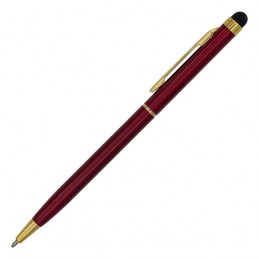 TOUCH TIP GOLD aluminum ballpoint pen with stylus, maroon - R73409.82