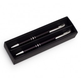 CAMPINAS gift set with ballpoint pen and mechanical pencil,  black - R01075.02