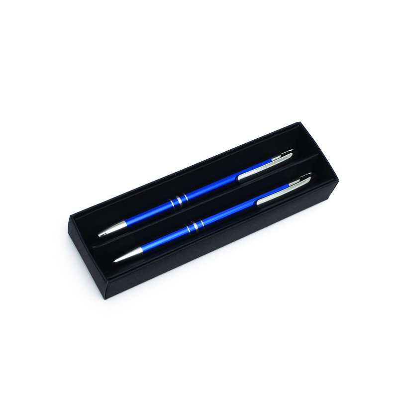 CAMPINAS gift set with ballpoint pen and mechanical pencil,  blue - R01075.04