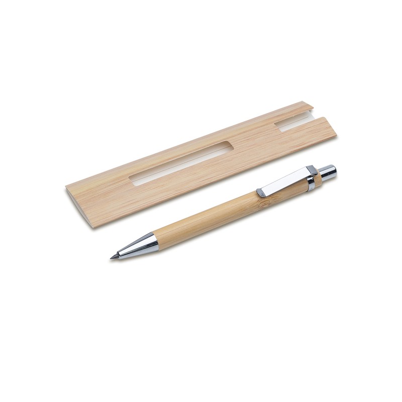 LAKIMUS long-life bamboo pen/pencil in a sleeve, beige - R02315.13