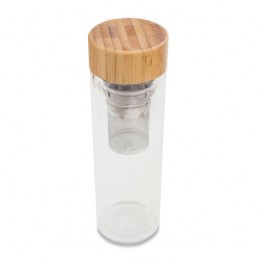 CELLE glass bottle 420 ml with infuser, transparent - R08234.00