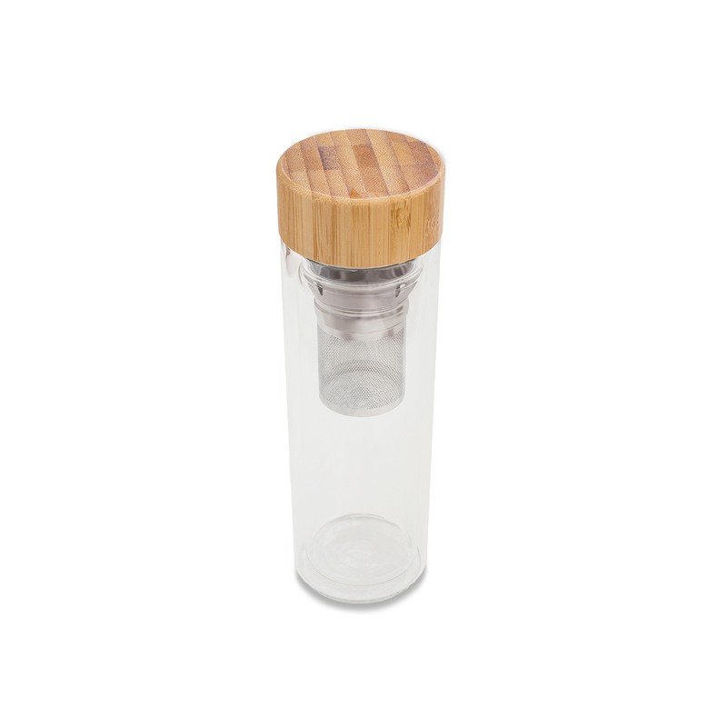 CELLE glass bottle 420 ml with infuser, transparent - R08234.00