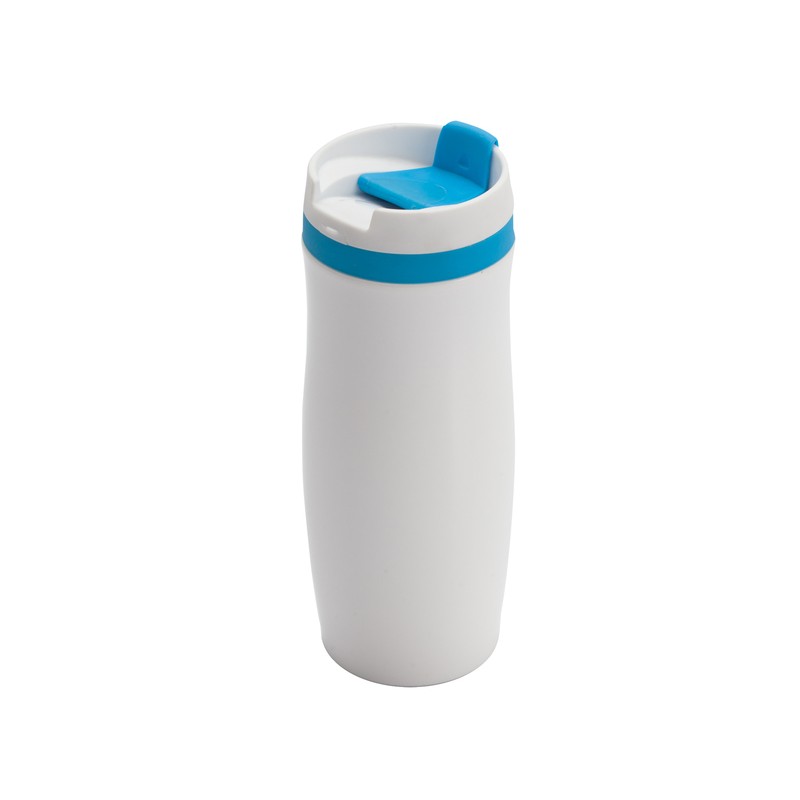 VIKI thermo mug 390 ml,  blue/white - R08336.04